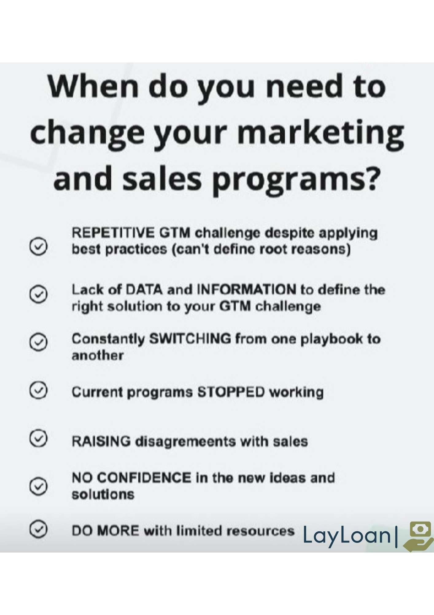 When Do You Need TO Change Your Marketing and Sales Programs?